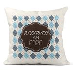 Print Maniacs Surprise Pregnancy Announcement Dad's get promoted to Grandpa Grandad Pillow Gift (Grey/Blue, Papa)