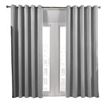 Dreamscene Blackout Silver Curtains for Living Room Bedroom, Blackout Curtains Decorative Summer Winter Curtains Soft Modern Insulated Curtain 2 Panels Set, 52 x 84