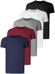 Teesmen Mens Plain T-Shirts 5 Pack Short Sleeve Crew Neck Sport Tees Cotton Workwear Boys Undershirts Gym Running Workout Tshirts for Men (4X)