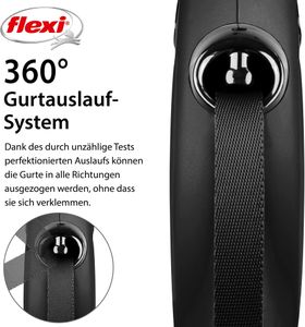 Flexi L Retractable Dog Leash, 8m – Black