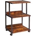 IBUYKE Printer Stand with Storage Shelf,3 Tier Printer Table with Wheels,Printer Cart for Home Office Organization, Rolling Cart Stand for Heat Press Microwave and Mini Fridge TPS001H