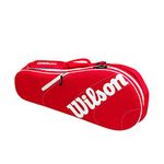 WILSON Advantage Team Triple Tennis Racket Bag - Red/White, Holds up to 3 Rackets