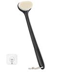 Back Scrubber for Shower 17" Long Handle Back Scratcher for Men Woman Medium-Hard Bristles Body Scrubber for Back Foot Exfoliator Shower Brush Body Scrubbers for Use in Shower -Black