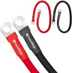 InstallGear 1/0 Gauge 2ft OFC Battery Power Inverter Cables (2ct Red/Black) | OFC 1/0 Gauge Wire | Battery Cable for Car Stereo, Solar, Auto, RV & Marine