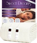 Sweet Dreams Electric Blanket King Size - Dual Controls - Luxury Bed Fleece Heated Mattress Cover, Machine Washable Underblanket - Overheat Protection (King Size)