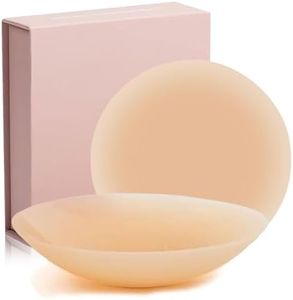 Iaolose Cake body Nipple Cover No Show, Nipple Covers Full Coverage, Not Sticky Pasties Nipple Covers for Women Reusable, Champagne-10cm/3.94in