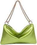 Verdusa Women's Satin Evening Handbag Shoulder Bag Purse Light Green one-size