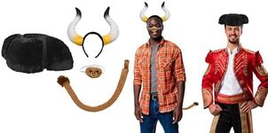 Nicky Bigs Novelties Bullfighter Black Felt Matador Steer Horn Headband Hat Costume Accessory Set