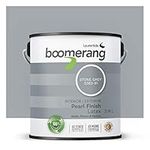 Boomerang, 100% Eco-Friendly Interior-Exterior Latex Paint, Pearl Finish for home, 3,78L / Boomerang, Peinture Latex intérieur-extérieur 100% Écoresponsable, Finis Perle pour les murs et la maison, 3,78L (Stone Grey / Gris Rocher)