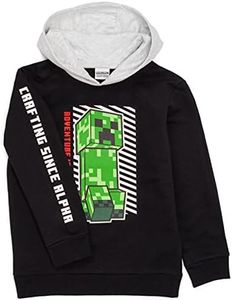 MINECRAFT Hoodie Boys Bambini Gioco Creeper Black Hooded Jumper 12-13 Anni