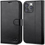 OCASE for iPhone 14 Pro Case, Premium PU Leather iPhone 14 Pro 5G Wallet Case Flip Phone Cover with[RFID Blocking][Card Holder][TPU Inner Shell] for the 6.1 Inch 2022 Pro 5G,Black