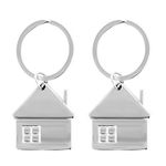 2 Pieces House Keyring, Creative Pendant Keychain Zinc Alloy Home Keyring House Shaped Keyring for Keys Handbag Houswarming Gift