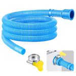 Saillong Patent Pending Dehumidifier Drain Hose, Flexible Universal Drain Hose with Cuttable Rubber Adapter and Connect Clamp, Hose Replacement for Dehumidifiers, Air Conditioners (Blue,6.5 Feet)