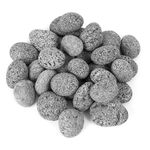 Skyflame 10 Pounds Natural Tumbled Stones Lava Rock Granules for Gas Log Sets | Fireplaces | Fire Pit | BBQ | Garden Landscapes | Cultivation of Potted Plants | Indoor Outdoor Use | 1-2 Inch Sized