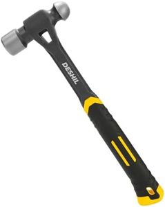 DESHIL Ball Peen Hammer 16 oz, Drop Forged One Piece Ball Pein Hammer, Metalworking Tool with Forged Steel Construction & Shock Reduction Grip