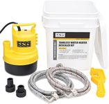 6699 Tankless Water Heater Flushing Kit Included 3 Gallons Bucket & Stainless Steel Braided Hose with 90 Degree Elbow & 1/3HP Submersible Pump Easy to Clean