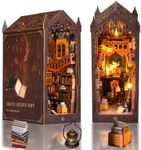 DIY Book Nook Kit, Miniature Dollhouse Booknook Kit with Light, 3D Wooden Puzzle Bookend Bookshelf Decor for Adults, Mothers Day, Magic Store