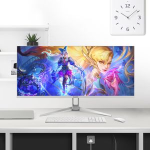 Gawfolk 34" IPS Ultrawide Gaming Monitor – 120Hz, 21:9 UWFHD, White