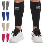 Modetro Sports Calf Compression Sleeves for Men Women - 20-30mmhg Shin Splints Support - Calf Support Black LXL