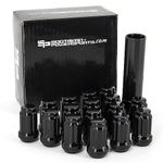 Turbo 1000 XP 900 S Ranger Tapered Lug Nuts 12x1.5, M12X1.5, 12x1.5 Acorn, Closed End Bulge Acorn with 1 (Coated) Key 16/PK (Black)