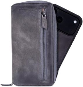 Zippered Wallet Case for iPhone 18 Pro / 17 Pro, Magnetic Detachable