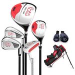 PGM Junior Golf Club Complete Set for Children Kids, 5 Golf Clubs with Stand Bag and 2 Headcovers for Boys & Girls, Right Hand… (Aged 3-5, Black)