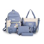 NEEVAS kawaii Backpack Aesthetic Waterproof Backpack Large Capacity College Student Schoolbag (Backpack+Handbag+Pen Bag+Shoulder Tote Bag)