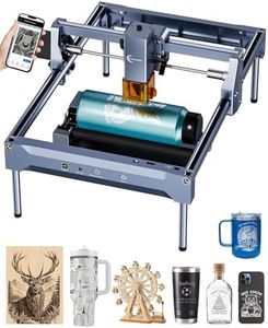Carverall K15 Pro 5W Laser Engraver + Y-Axis Rotary Roller Bundle CNC Laser engraving for Flat & Cylindrical Objects, for Wood/Metal/Leather/Mugs/Bottles, 5000mW, Class 1
