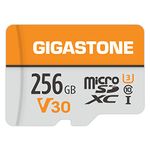 Gigastone 256GB Micro SD Card, 4K UHD Video, Surveillance Security Cam Action Camera Gopro Sports Camera Drone Professional, 100MB/s Micro SDXC UHS-I A1 Class 10