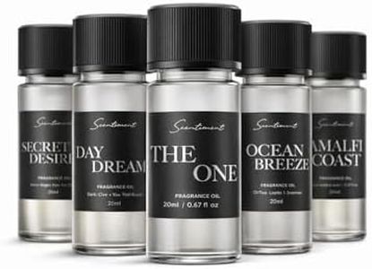 Scentiment Hotel Diffuser Oil Discovery Kit | Inspired by Elite Five Star & Luxury Hotel Scents | Aromatherapy Oils with Notes of Cardamom, Tuscan Leather, and Sandalwood (20ml, Top 5 Scents)