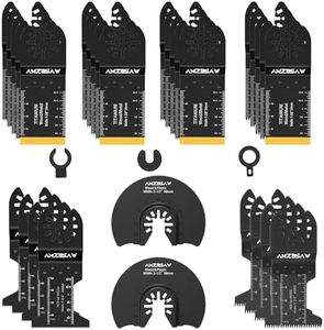 AMZBSAW 30 PCS Oscillating Tool Blades, 6 Types Oscillating Saw Blades for Metal Nails and Wood Plastic, Professional Multi Tool Blades Kits Fit Bosch Dewalt Ryobi Milwaukee