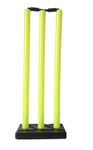 Spokid Best Plastic Cricket Stumps Set, Plastic Wicket Set (Set of 1) 3 Stumps + 2 Bails + 1 Stand +1 Base (Neon)