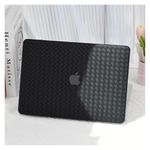 BYCeKe Compatible with MacBook Air 13 inch Case 2021 2020 2019 2018 Release M1 A2337 A2179 A1932 with Touch ID, Woven Leather Hard Shell Case + Keyboard Cover for MacBook Air 13 inch 2020 Case, Black