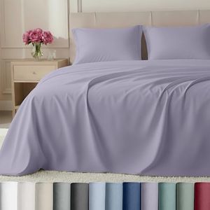 California Design Den Luxury King Size Sheets Set - 800 Thread Count, 100% Cotton Sheets, Soft Sateen, Deep Pockets Bedding Set - Lavender