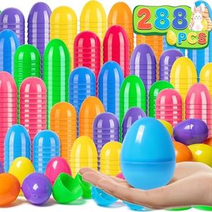 36PCS Plastic Easter Eggs Bulk, 3.15” Empty Fillable with Candy, Treats, Colorful Bright Plastic Eggs Bulks for Easter Hunt, Easter Basket Stuffers, Easter Themed Decorations