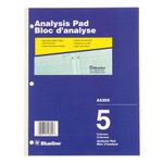 Blueline Analysis Pad, Glued Binding, Side Punched, 5 Columns with Description, 50 Sheets, 10-7/8-Inch x 8-1/2-Inch, Blue (A5205)