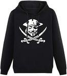 Men's Heavyweight Hooded Anonymouspirate Hacker Vendetta Tor Legion Torrent Piratebay Long Sleeve Sweatshirts Black XL