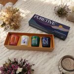 PURETIVE Serene Collection | 4 Mini Candles Gift Set | Pure Soy Wax Scented Candles for Relaxation & Good Vibes | Perfect Diwali Gift for Friends & Family | Affordable Gifting | Premium Packaging