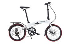 ECOSMO 20" Lightweight Folding Bicycle City Bike with 7-Speed SHIMANO Gears, Alloy Frame, Compact Folding Design, Folding Pedals, Adjustable Handlebar & Seat, with Rear Rack - White (12kg)
