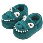 OWIF Toddler Slippers Boys Girls Kids, Dinosaur House Slippers Cute Warm Soft Fuzzy Slippers Non-slip Indoor Children Winter Toddler Shoes