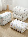 CABLE GALLERY 3 PC Blanket Storage bag Folding Organizer bag Moisture Proof, Mildew Proof, Dust Proof, Water proof, Washable Storage Bags for Clothes, Jackets, Pillows, Blankets (58x40x22 cm) 3 PACK