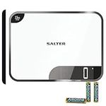 Salter 1079 WHDR Max Digital Kitchen Scale – Electronic Baking Scale, 15kg Capacity, Food Scale, Chop and Weigh Ingredients, Measures Liquids, Add & Weigh Tare Function, XL Glass Platform, LED Display