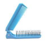 Scarlet Line Compact Travel Friendly Folding Pocket Comb Double Sided Portable Mini Pocket Hair Brush Foldable Pocket Kangi for Hair Styling_Blue