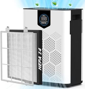 DAYETTE Air Purifiers for Home with H14 Hepa Filters, Air Purifiers for Home Large Room with Washable PreFilters Up to 3000 Ft², Double Air Intake, Air Quality Monitor, 22dB Sleep Mode for Bedroom