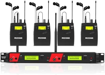MIZISNR Wireless in Ear Monitor System, 2 Channel 4 Bodypacks Pro Mono IEM System for Musicians, Metal Rack Mount Monitor w/ 2x40 UHF Frequencies, 330ft Range for Band, Stage or Studio (IME-4000)