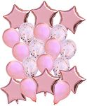Toyshine Rose Gold Balloon Set of 20 Confetti and Latex Balloon Foil Reusable Party Favors Supplies for Wedding, Birthday Party and Decoration