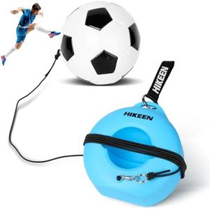 Hikeen Football Training Set with Metal Base Portable Soccer Solo Trainer Equipment with Rebound Ball-Popular Football, Soccer Practice Aid for Outdoors Indoor, for Kids Youth and Adults, Blue