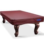 K-Musculo Pool Table Cover, Heavy Duty Leatherette Billiard Table Cover, Waterproof and Tearproof, 6.5/7/ 7.5/8/ 8.5/9 Feet Fitted burgundy-7FT