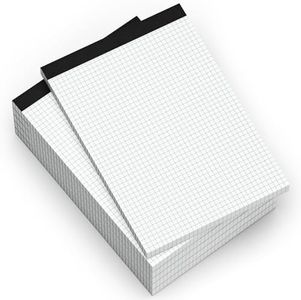 Nichela Graph Paper Pad 8.5" x 11.75" Pack of 6 Grid Paper Pad, Thick White Paper, Blue Lines, 4 x 4 Squares Per Inch, Double Sided, 50 Sheets Per Pad, Easy Tear, Grid Paper, Sturdy Back
