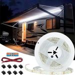 Destlife LED RV Awning Lights 20FT, 12V White Camper Awning Lights Waterproof RV Exterior Strip Lights, Motorhome Travel Trailer Canopy RV Outdoor Lights